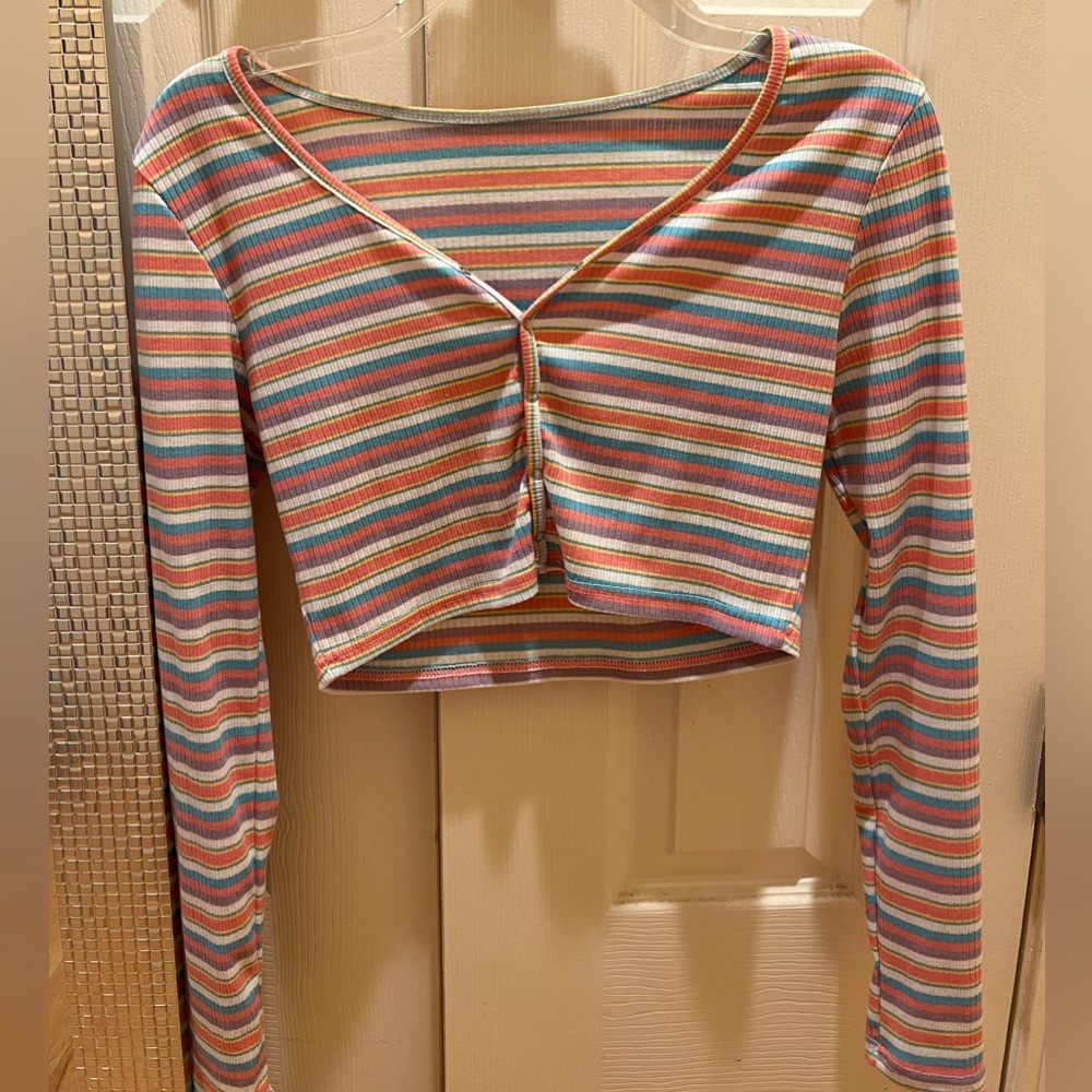 Cute shein striped crop top💘
